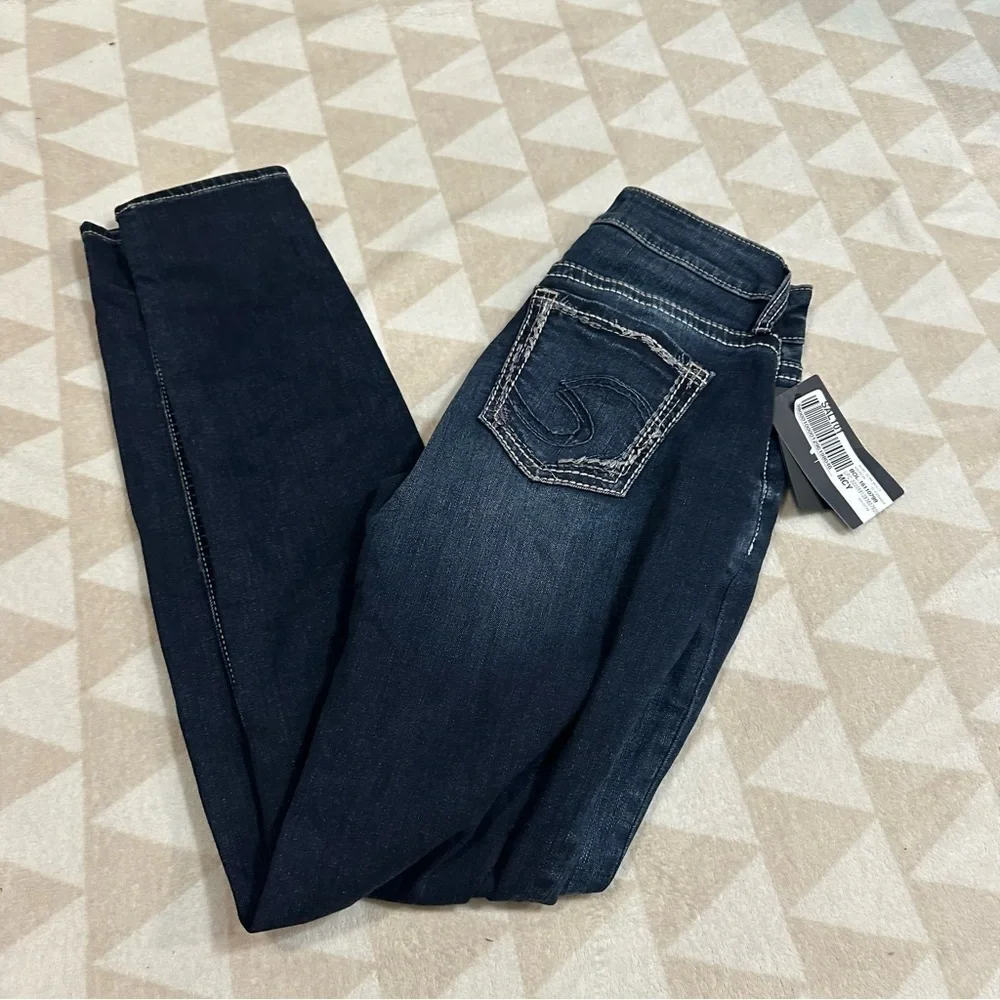 Women's Silver Jeans Co. Skinny Slim Fit Girlfriend Jeans indigo wash